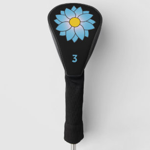 Illustrated Blue Daisy Head Cover