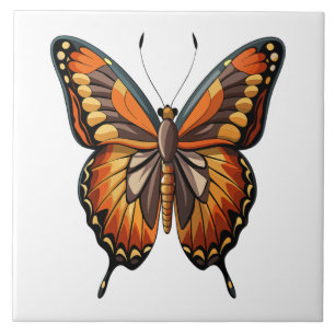 Illustrated butterfly tile