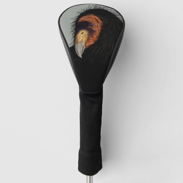 Illustrated California Condor Golf Head Cover (Front)