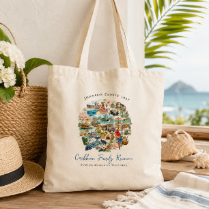 Illustrated Caribbean Family Reunion Tote Bag