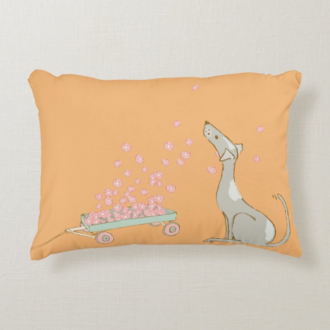 Illustrated Cartoon Dog Decorative Cushion (Front)