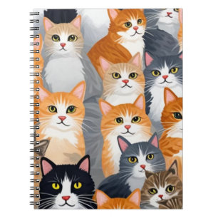 Illustrated Cat Crowd Notebook