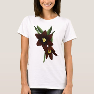 Illustrated Chocolate Lily Flowers T-Shirt