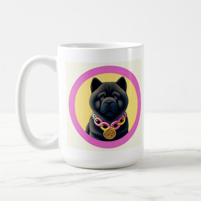 Illustrated Chow Chow Dog Coffee Mug (Left)