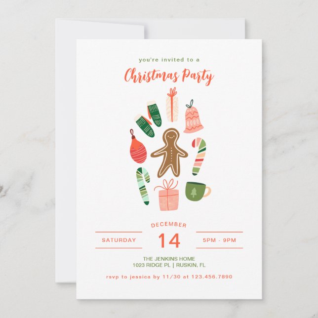 Illustrated Christmas Invitation (Front)