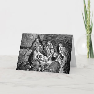 Illustrated Christmas Nativity Scene Card