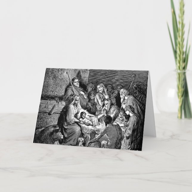 Illustrated Christmas Nativity Scene Card (Front)