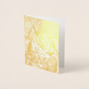 Illustrated Christmas Nativity Scene Foil Card