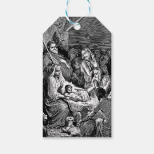 Illustrated Christmas Nativity Scene Gift Tags
