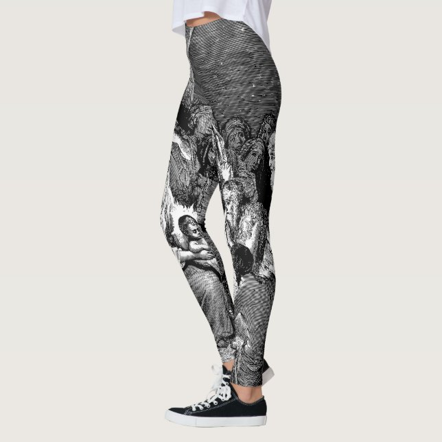 Illustrated Christmas Nativity Scene Leggings (Left)