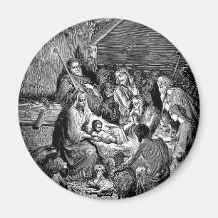 Illustrated Christmas Nativity Scene Magnet