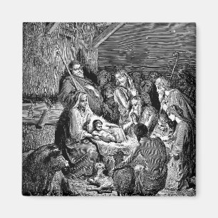 Illustrated Christmas Nativity Scene Magnet