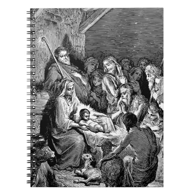 Illustrated Christmas Nativity Scene Notebook (Front)