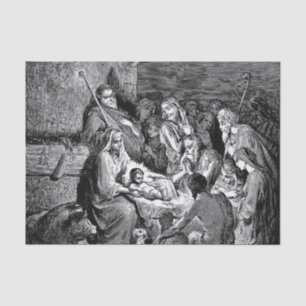 Illustrated Christmas Nativity Scene Tissue Paper