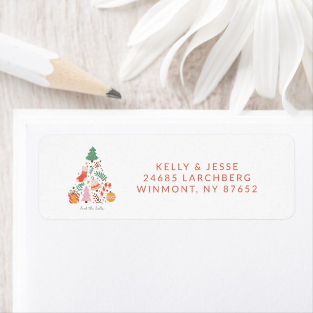 Illustrated Christmas Pattern Return Address (Insitu)