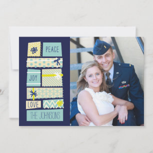 Illustrated Christmas Presents Holiday Photo Card