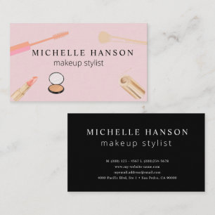 Illustrated Cosmetics Makeup Stylist Blush Busines Business Card