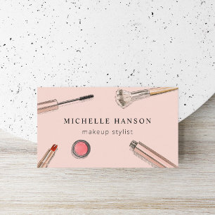 Illustrated Cosmetics Makeup Stylist Blush Business Card