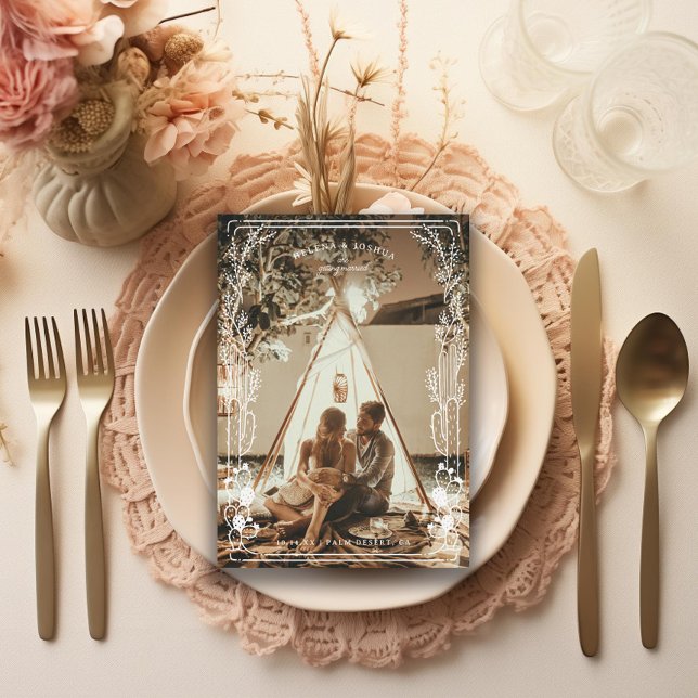 Illustrated Desert Cactus Photo Save The Date (Creator Uploaded)