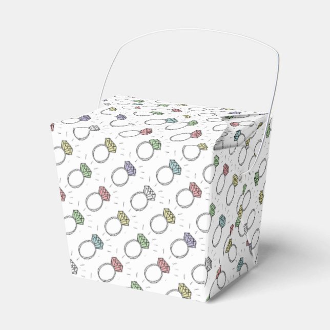 Illustrated Diamond Rings Favour Box (Front Side)