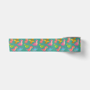 Illustrated Dinosaurs Satin Ribbon