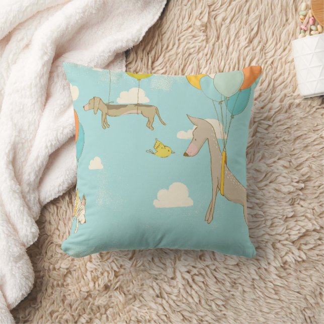 Illustrated Dogs Bedroom Decor for Kids Cushion (Blanket)