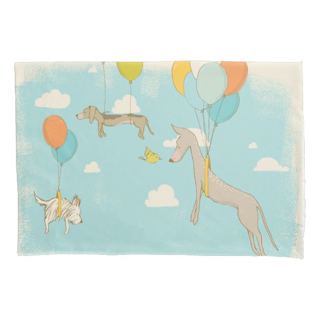 Illustrated Dogs Bedroom Decor for Kids  Pillowcase (Front)