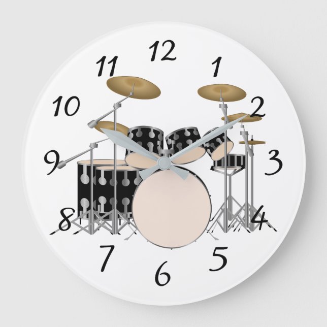 Illustrated drum set  all clock (Front)