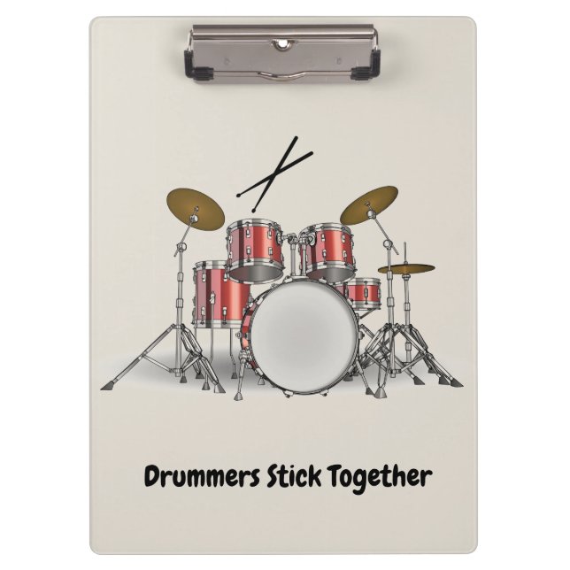 Illustrated Drum Set Clipboard (Front)