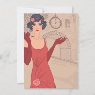 Illustrated Flapper Girl