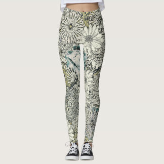 Illustrated Floral Leggings