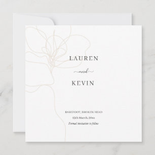 Illustrated flower simple classic save the date in invitation