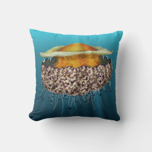 Illustrated Fried Egg Jellyfish Cushion