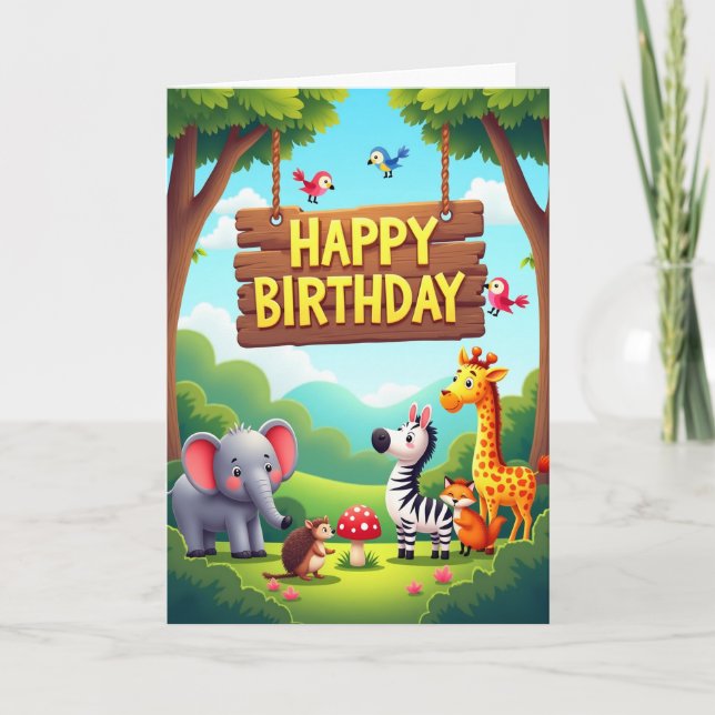 Illustrated Friends Birthday Card (Front)