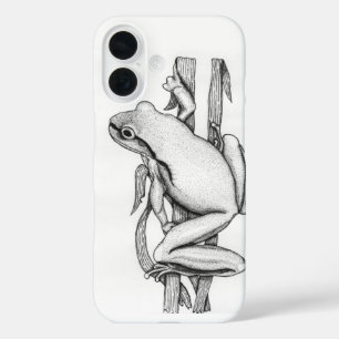 Illustrated Frog on Grass - by Skye Ryan-Evans © iPhone 16 Case