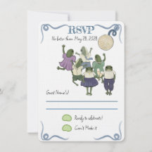 Illustrated Frogs RSVP Card