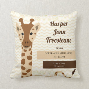 Giraffe Illustration Decorative & Throw Altered Art Funky Giraffe Throw Pillow