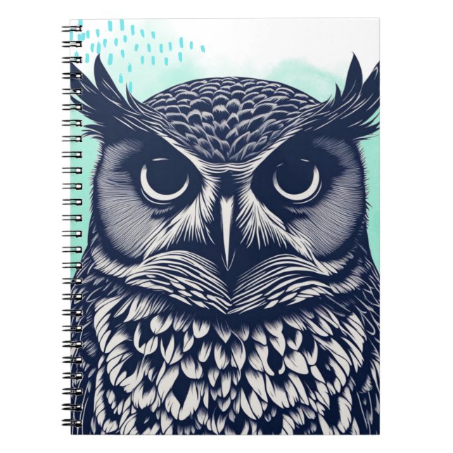 Illustrated Great Horned Owl | Notebook Journal (Front)