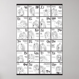 Illustrated Greek Alphabet Poster