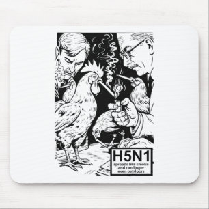 Illustrated H5n1 Spreads Like Smoke Airborne Virus Mouse Mat