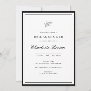 Illustrated hand drawn flower bridal shower invitation