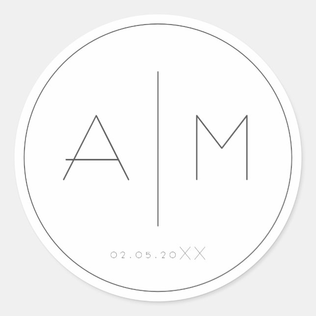 Illustrated hand drawn flower classic round sticker (Front)