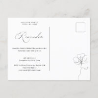Illustrated hand drawn flower reminder RSVP Invita