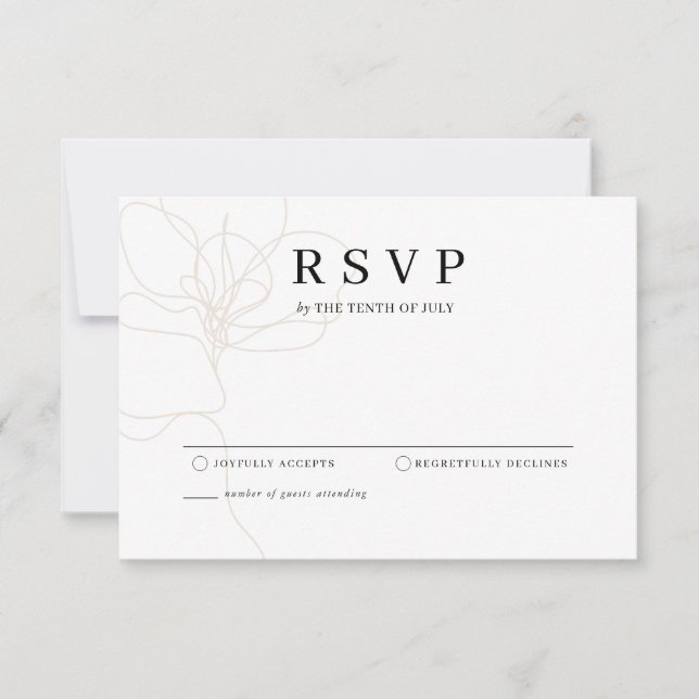 Illustrated hand drawn flower RSVP card (Front)