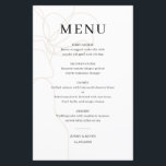 Illustrated Hand drawn flower wedding menu card<br><div class="desc">Customizable script menu card featuring elegant script,  simple typography and hand drawn flower. This script menu card is perfect for any wedding theme and season. Personalize by adding names,  date and menu details.</div>