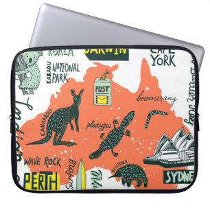Illustrated hand-drawn typography poster with the laptop sleeve