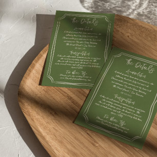 Illustrated Hand Drawn Written Wedding Details   Enclosure Card