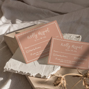 Illustrated Handwritten Drawn Scribble Wedding RSVP Card