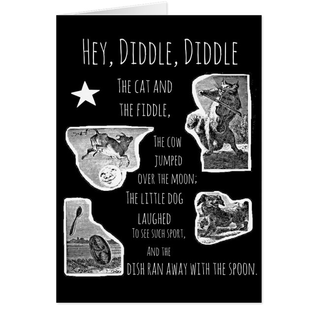 Illustrated Hey Diddle Diddle Nursery Rhyme  (Front)