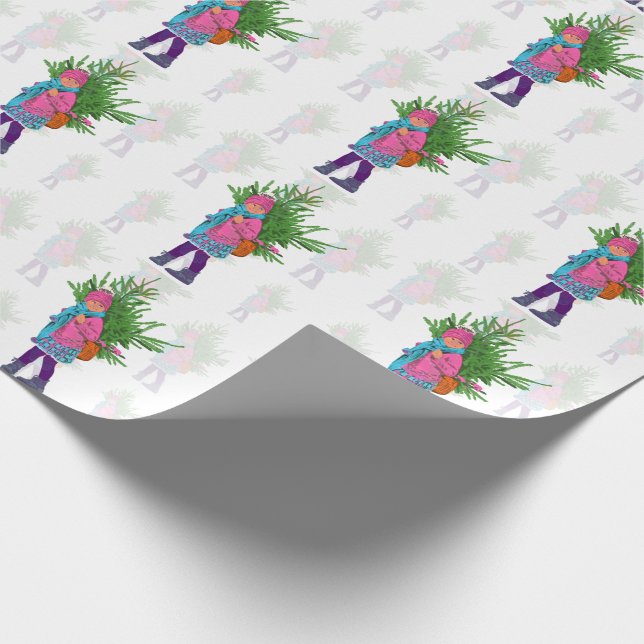 Illustrated Holiday Wrapping Paper (Corner)